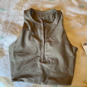 Olive Green Sleeveless Top